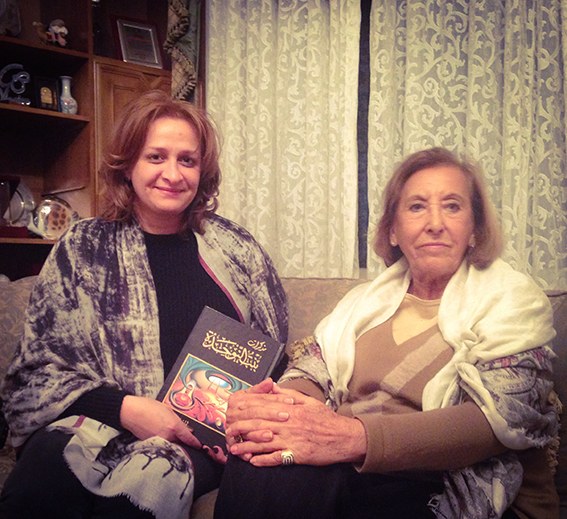 Nada AlShammari with Lulwa AlQatami, while filming the documentary series Trailblazing Women in the History of Kuwait