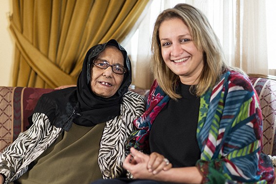 Nada AlShammari with Mariam AbdulMalik, the first Kuwaiti female teacher